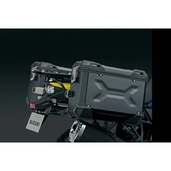 Suzuki Aluminium Side Case Set (Black) Embossed with SUZUKI logo